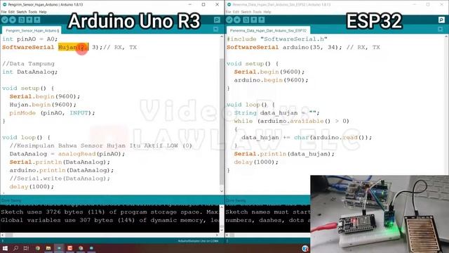 Solusi Pin Analog di ESP32 / ESP8266 SEDIKIT - Komunikasi Serial Arduino Uno R3 Ke ESP32 - Pin RX T смотреть онлайн