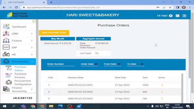 Purchase Order(SERP): Create and Manage purchase orders for Sweets & Bakery store смотреть онлайн