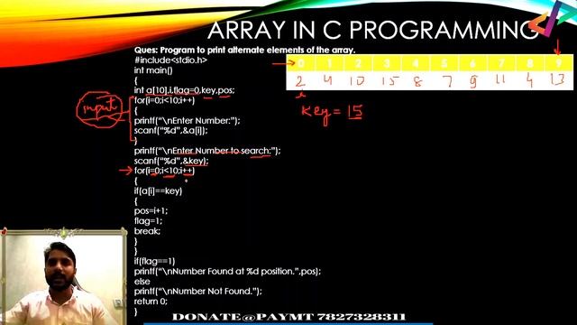 Linear Search / Sequential Search in C | In Hindi смотреть онлайн