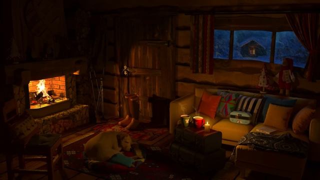 Deep Sleep with Blizzard, Snow Storm, Fireplace & Wind Sounds | Cozy Winter Ambience for Sleep смотреть онлайн