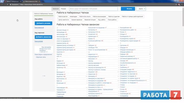 Все вакансии в Набережных Челнах смотреть онлайн