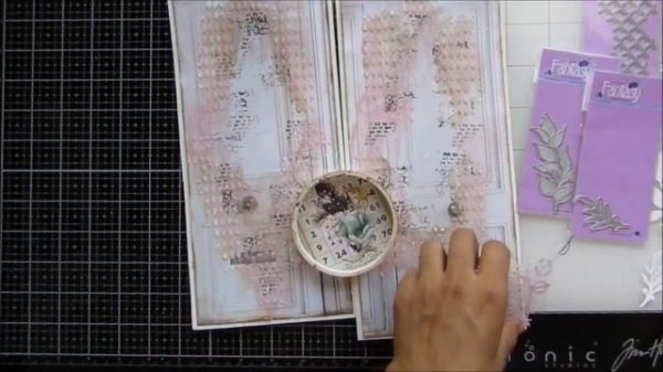 #dies_Fantasy Shabby Chic Mixed Media Cards Process Video Открытки в стиле шебби Мастер-класс