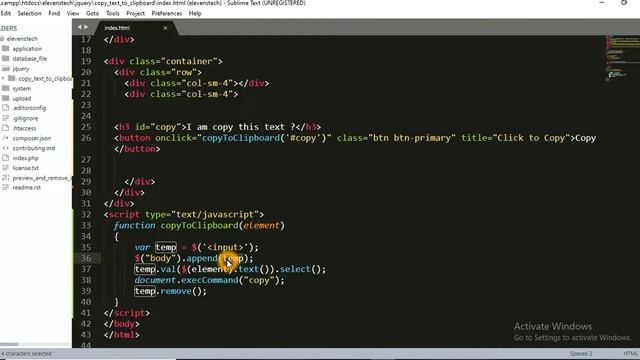 Copy Text on Clipboard using jQuery смотреть онлайн
