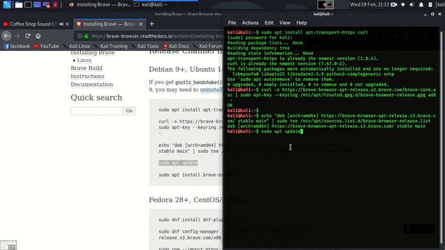 Как установить Brave browser на kali linux 2020 1 или Debian 9+, Ubuntu 14 04+ and Mint 17+ смотреть онлайн
