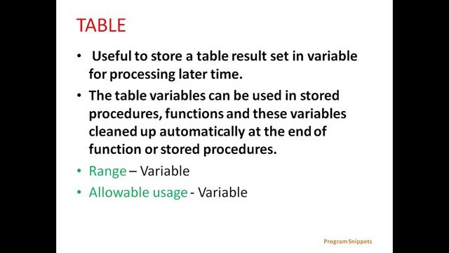 Miscellaneous Data Type In MS SQL server смотреть онлайн