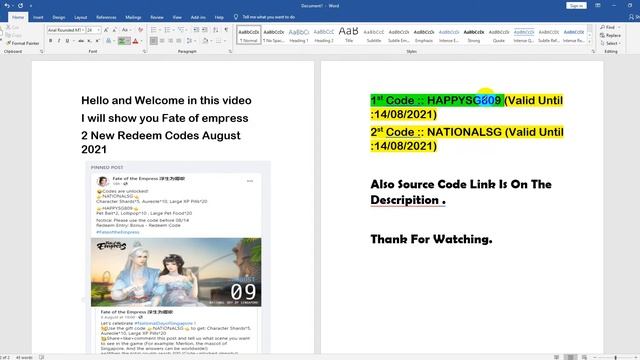 Fate of The Empress 2 New Redeem Codes 2021 || 2 New Redeem Codes Fate of The Empress August 2021 смотреть онлайн