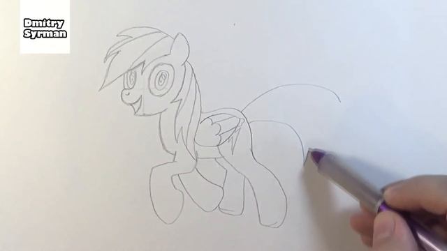 How to draw pony Rainbow Dash, Как нарисовать пони Радуга Дэш смотреть онлайн