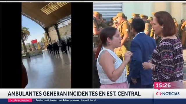 Batalla campal en Estación Central: Vendedores ambulantes se enfrentaron a guardias privados