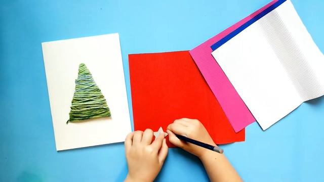 Новогодняя открытка своими руками с ребенком | Елочка | Crafts For Kids | DIY | Winter Decor смотреть онлайн