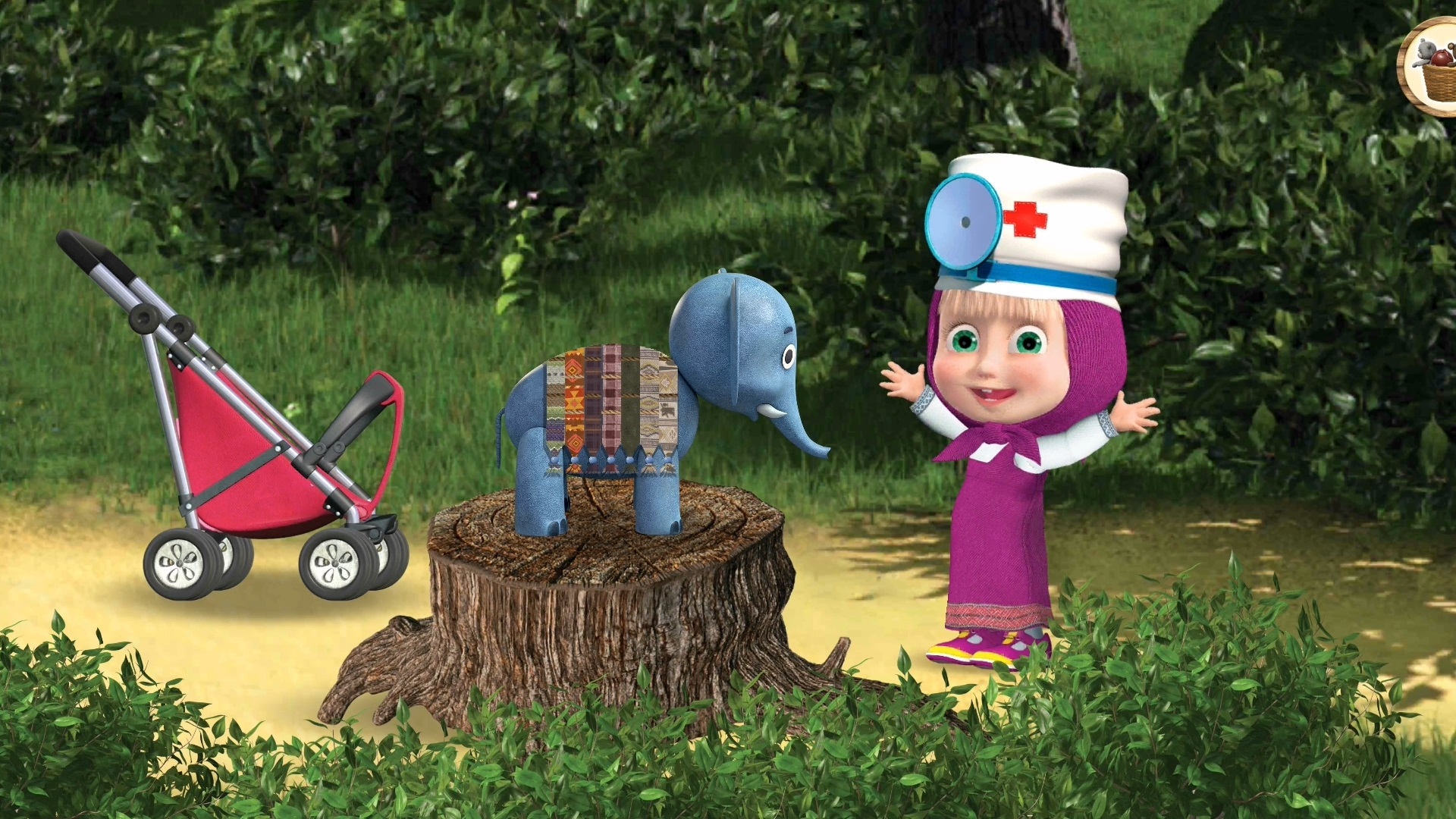 Маша моет слоненка и шьёт ему попону | Мультик для малышей смотреть онлайн