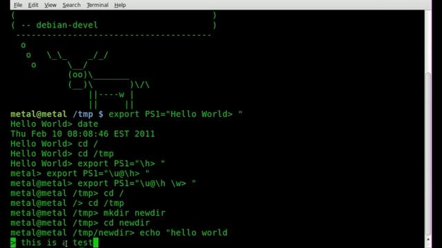 Modifying Interactive Command Prompt with PS1 and PS2 - BASH - Linux смотреть онлайн