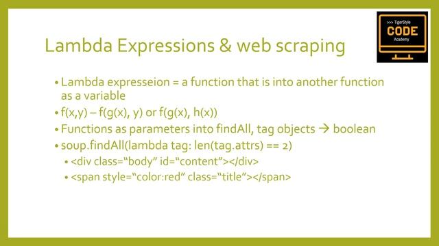 Python Web Scraping Tutorial 9– BeautifulSoup4 & Lambda Expressions смотреть онлайн