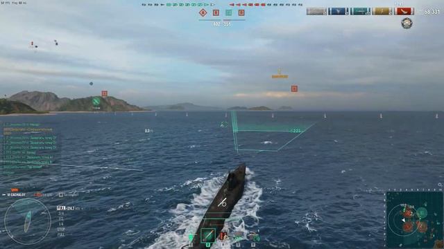 World of Warships Подводная лодка Cachalot торпедирую и топлю корабли смотреть онлайн