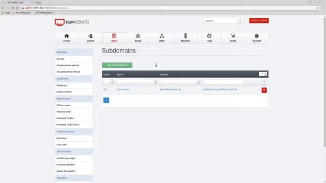 ISPconfig Tutorial Part 7 - Sub Domains Setup смотреть онлайн