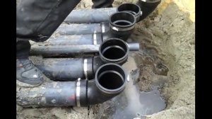 Монтаж ПВХ труб с помощью гибких муфт