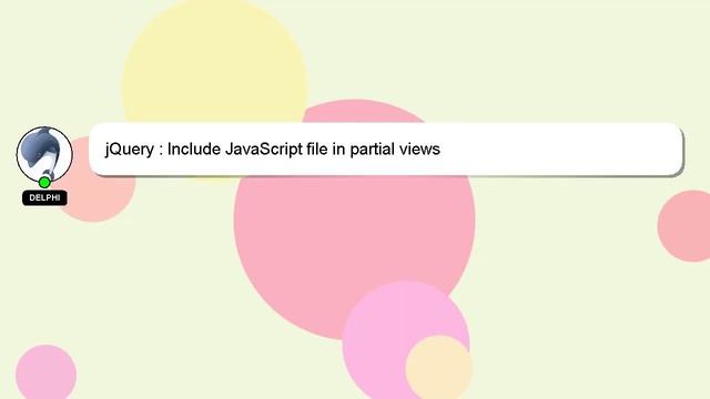 jQuery : Include JavaScript file in partial views смотреть онлайн