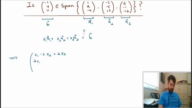 How to determine if one vector is in the span of other vectors? смотреть онлайн