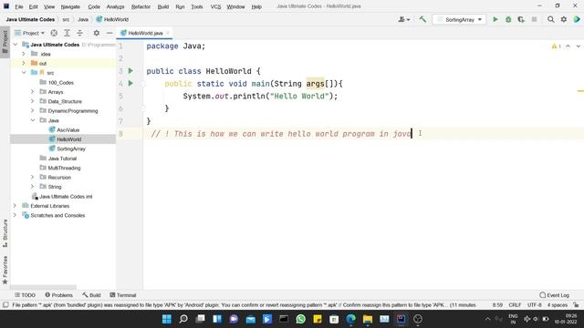 Hello World program in Java | Java Tutorial for beginners | Java | Learn Java | Java 100 Codes смотреть онлайн