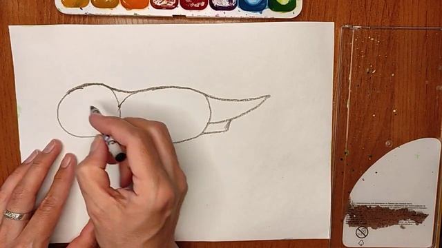 Рисуем Вороненка карандашом поэтапно с детьми. смотреть онлайн