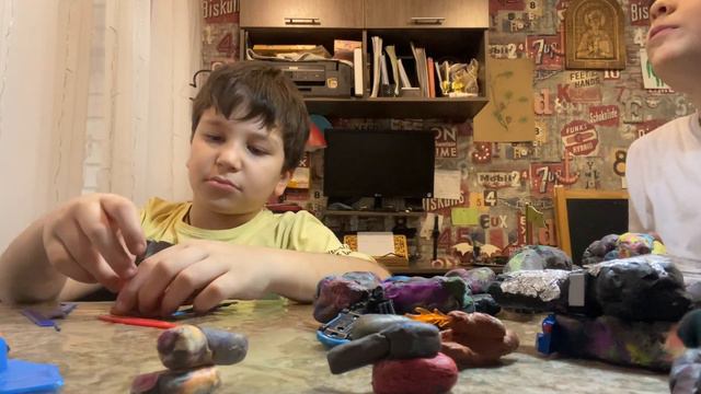 Как сделать танк из пластилина🤗 #танк #пластилин