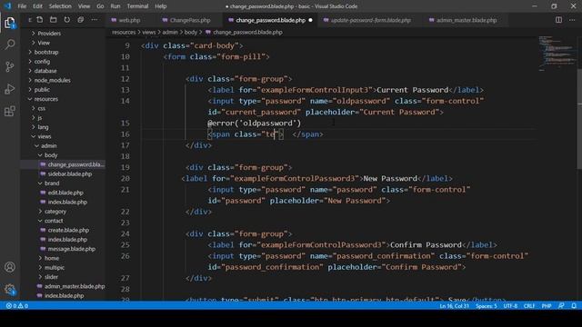 Laravel 8 Tutorial | Change Password Option Part 65 смотреть онлайн