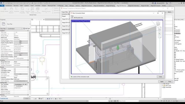 MagiCAD 2020 UR-1 for Revit / Connection nodes between Electrical and HVAC systems смотреть онлайн