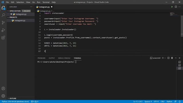 Instagram Scraper With Python смотреть онлайн