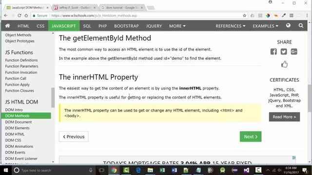 AWD1000 - JavaScript - W3Schools DOM Tutorial - Part01 смотреть онлайн