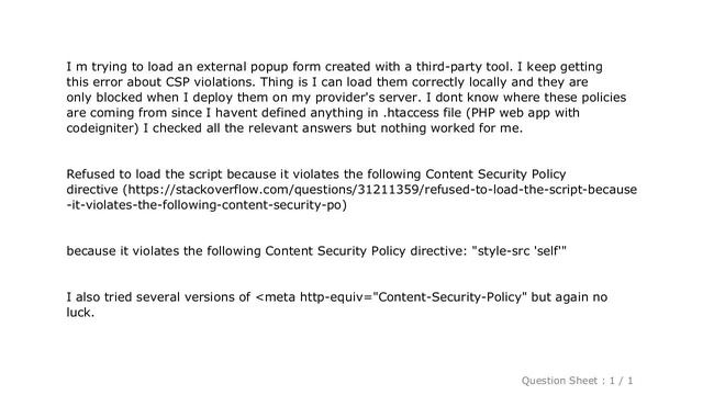 HTML : Refused to load the stylesheet because it violates the following Content Security Policy dir смотреть онлайн