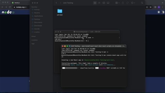 Environment Setup, Create React App, Run First Unit Test. تجهيز بيئة العمل شرح عربي смотреть онлайн