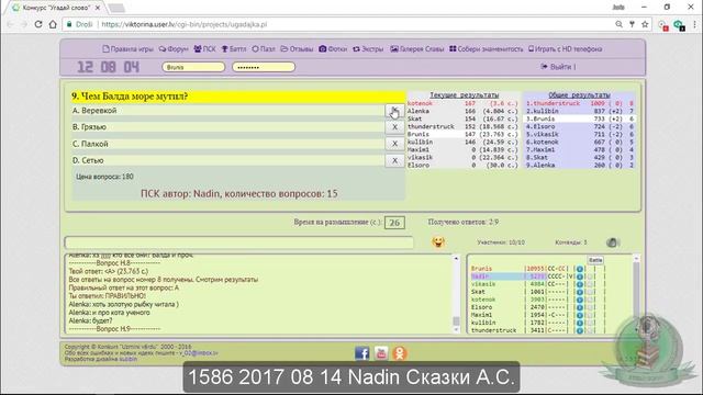 1586 2017 08 14 Nadin Сказки А.С. смотреть онлайн
