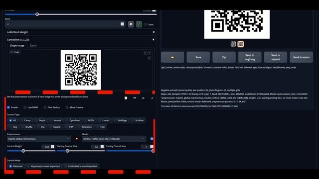 АРТ ИЗ QR КОДА В STABLE DIFFUSION | САМЫЙ БЫСТРЫЙ СПОСОБ смотреть онлайн