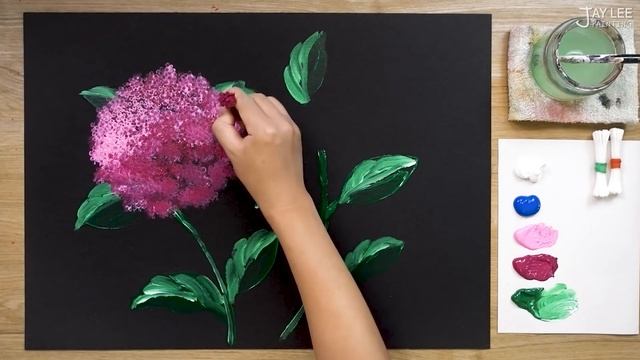 'Hydrangea' Acrylic Painting Technique For Beginners