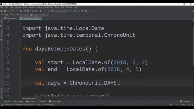 days between dates in kotlin смотреть онлайн