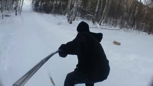 селфи - с горки на лыжах (томск, черёмушки - 09/01/2015) смотреть онлайн