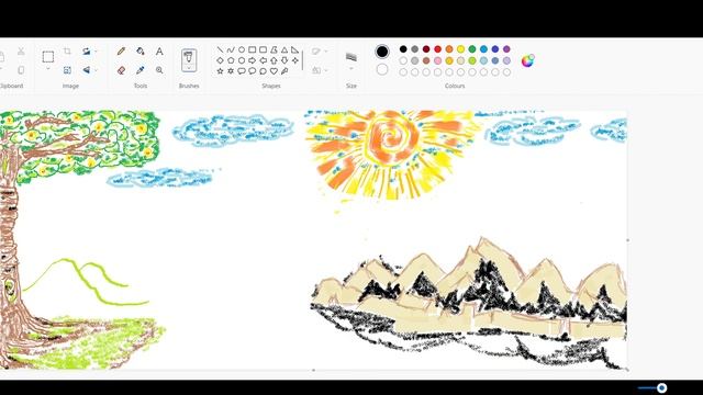 CASUAL LANDSCAPE DRAWING ON PAINT APPLICATION (WINDOWS 11) DRAWING PAD смотреть онлайн