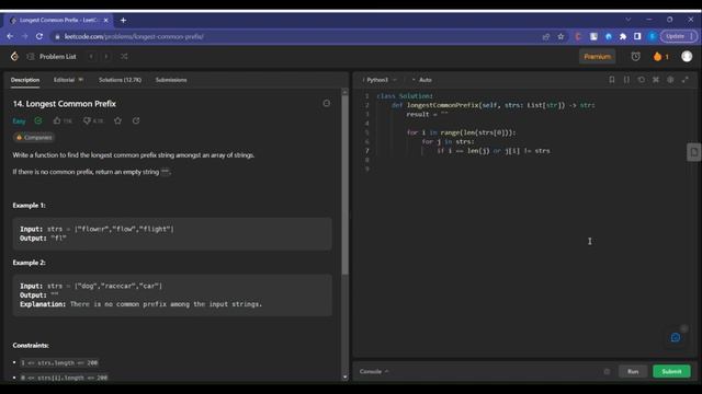longest common prefix #leetcodechallenge #interviewquestions смотреть онлайн