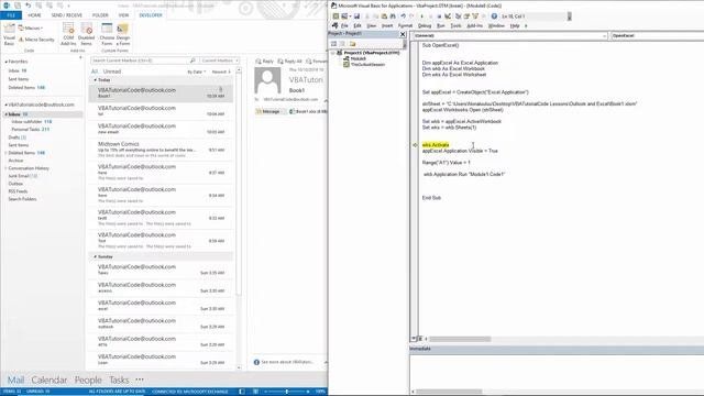 Run Excel VBA Subprocedure Module from Outlook Module смотреть онлайн