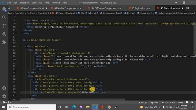 Bootstrap 5 placeholder component. смотреть онлайн