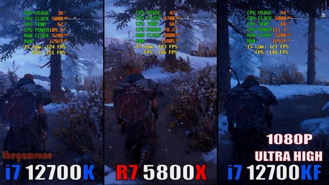 INTEL i7 12700K vs RYZEN 7 5800X vs INTEL i7 12700KF || PC GAMES BENCHMARK || смотреть онлайн