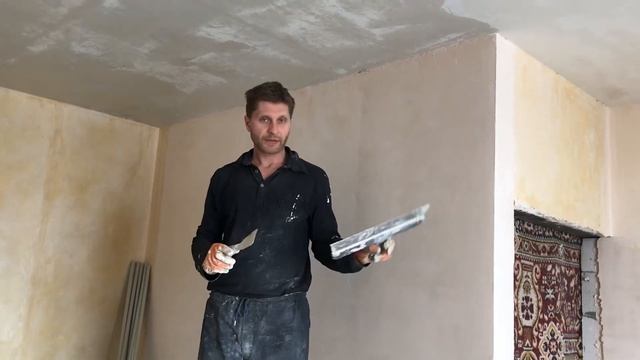 Шпаклевание потолка. Нанес первый слой смотреть онлайн