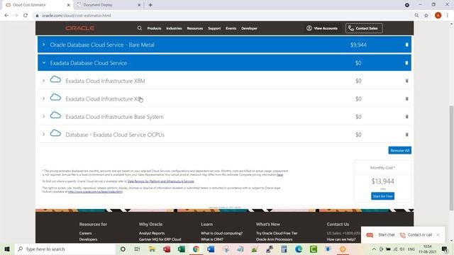 Oracle Cloud (OCI) - Database cost estimator смотреть онлайн