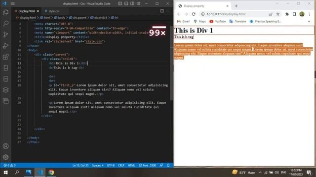 1. CSS display none, inline and block property смотреть онлайн