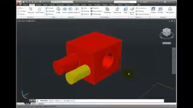 AutoCAD 2013 Press Pull Tool YouTube смотреть онлайн