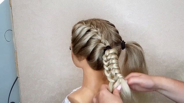 Необычная прическа из кос / Учебник по прическам смотреть онлайн