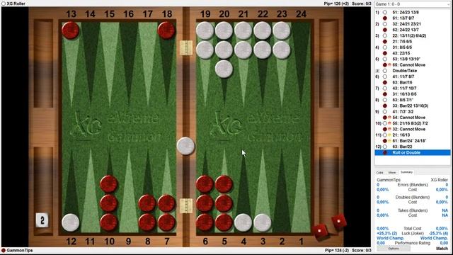 Backgammon: Playing 3-point match with eXtreme Gammon смотреть онлайн