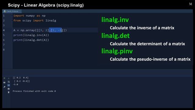 Python Tutorial: Learn Scipy - Linear Algebra linalg() in 10 Minutes смотреть онлайн