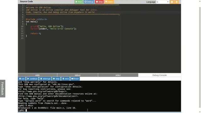 Introduction To OnlineGDB.com : An Online Compiler And Debugger