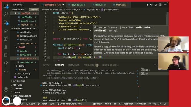 Advent Of Code Stream - Day 3  (12/08/2022)
