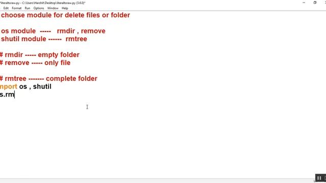 Python tutorial in Hindi 46 : How to choose right module and function to delete files and folders смотреть онлайн